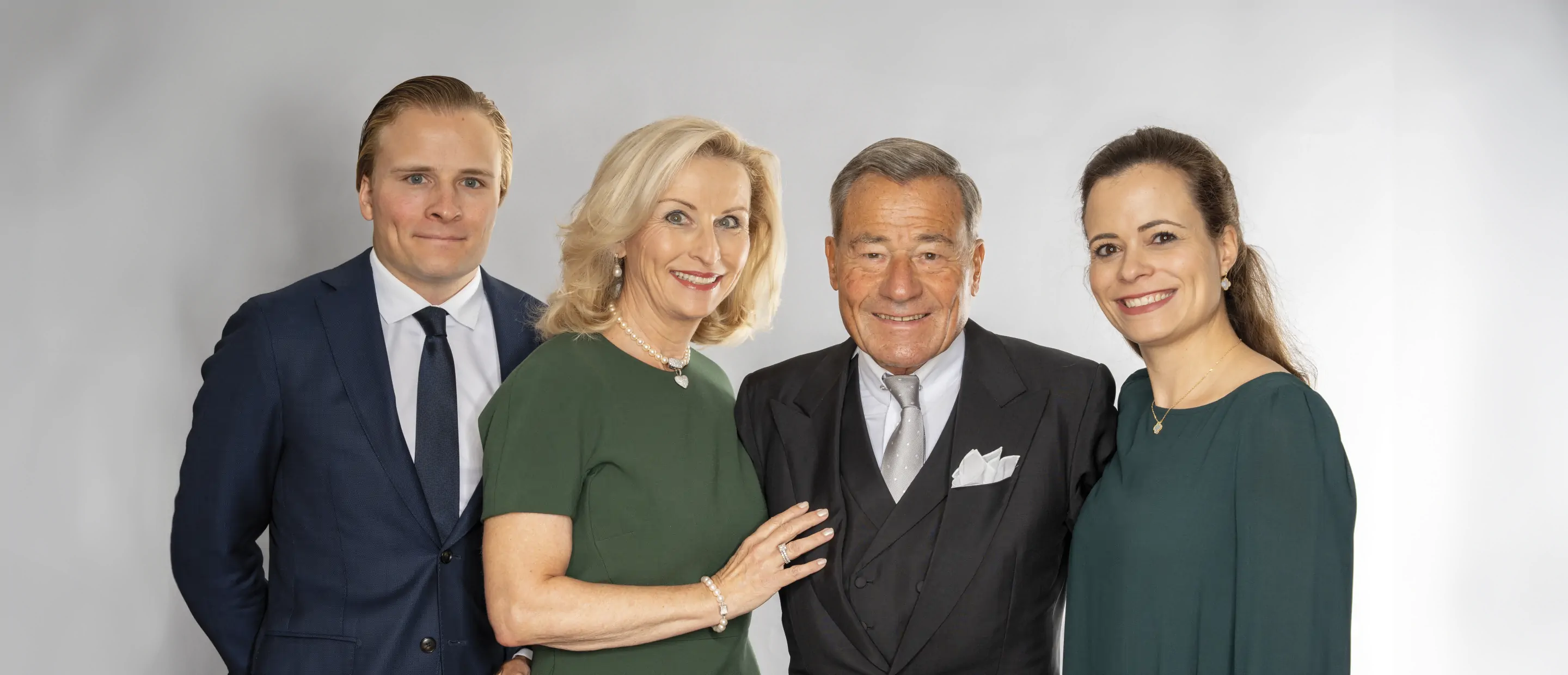 Wolfgang Grupp junior with his mother Elisabeth, father Wolfgang Grupp senior and sister Bonita
